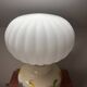 Lampe à poser fleurs en céramique globe plissé