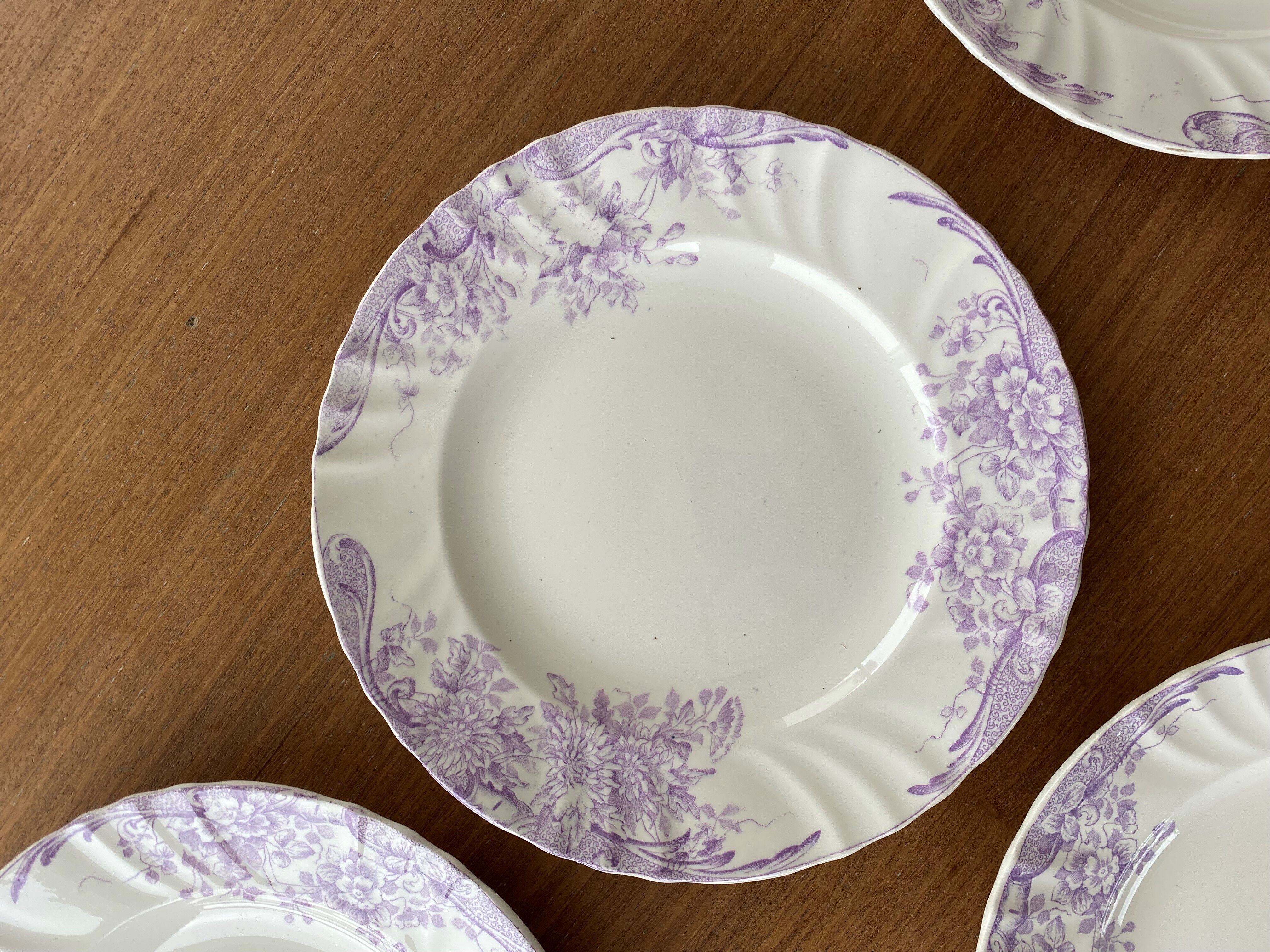 6 plates Longwy model Eglantine