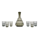 Art deco Glass Carafe with six glasses,Bohemia,1930's.
