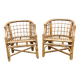 Paire de fauteuils en rotin, made in Italy