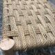 Moroccan bench in solid wood and natural wickerwork
