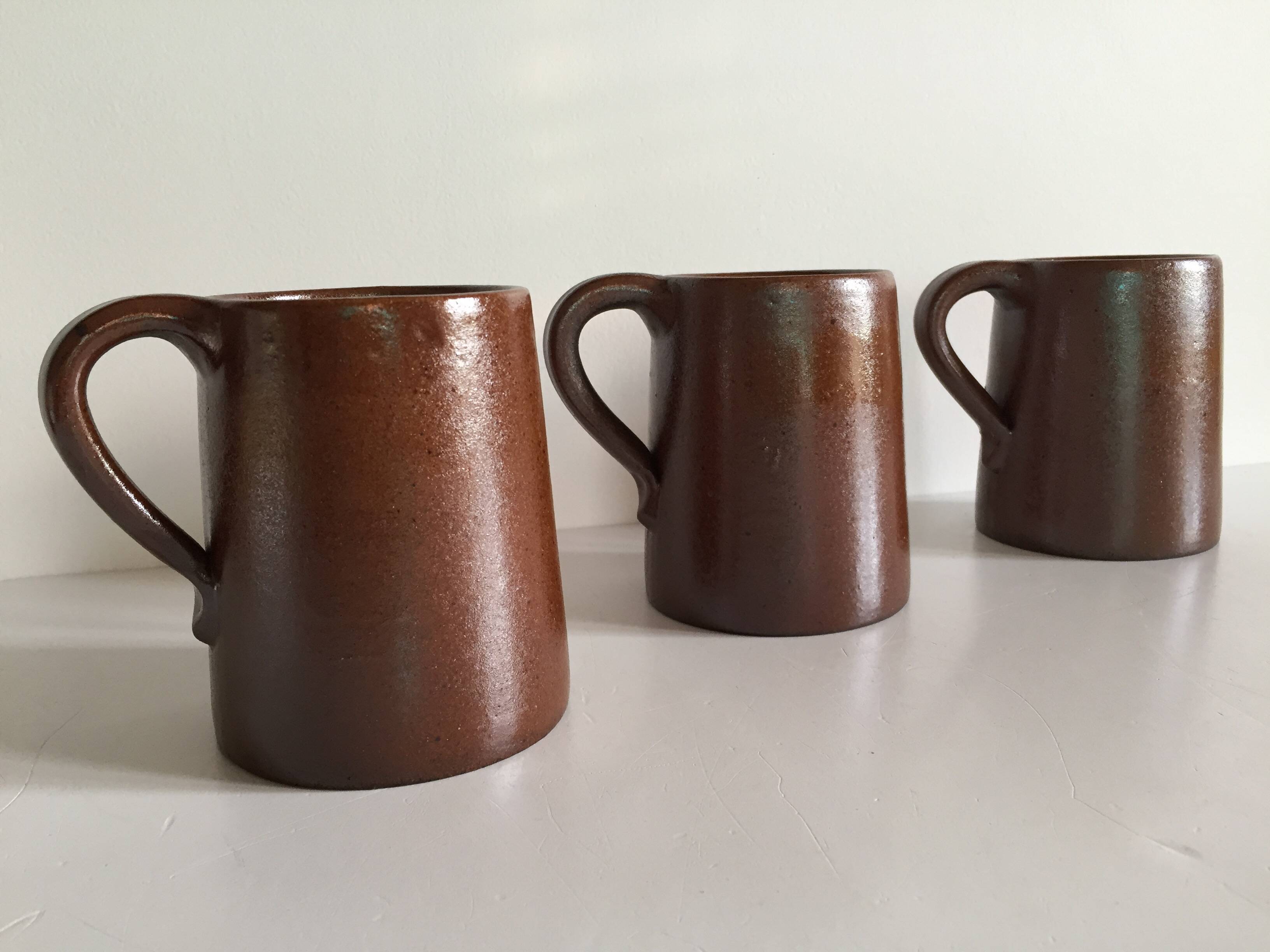 3 vintage marais stoneware mugs