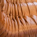 Togo chaise lounge in pine leather by Michel Ducaroy for Ligne Roset, 1974