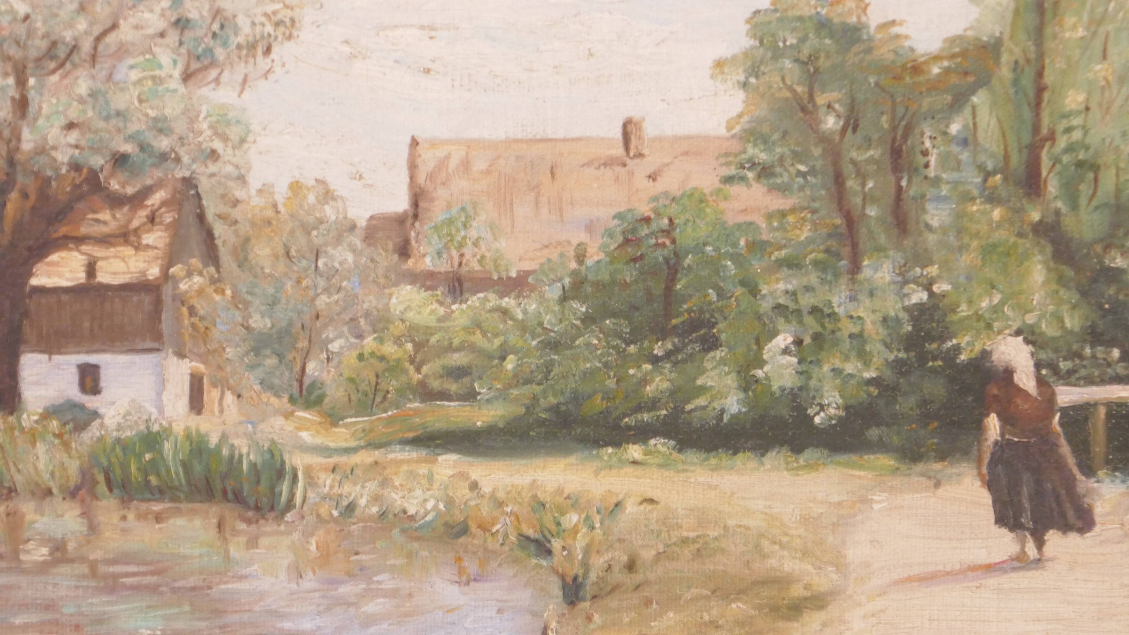 Landscape table "merchant woman on a path"