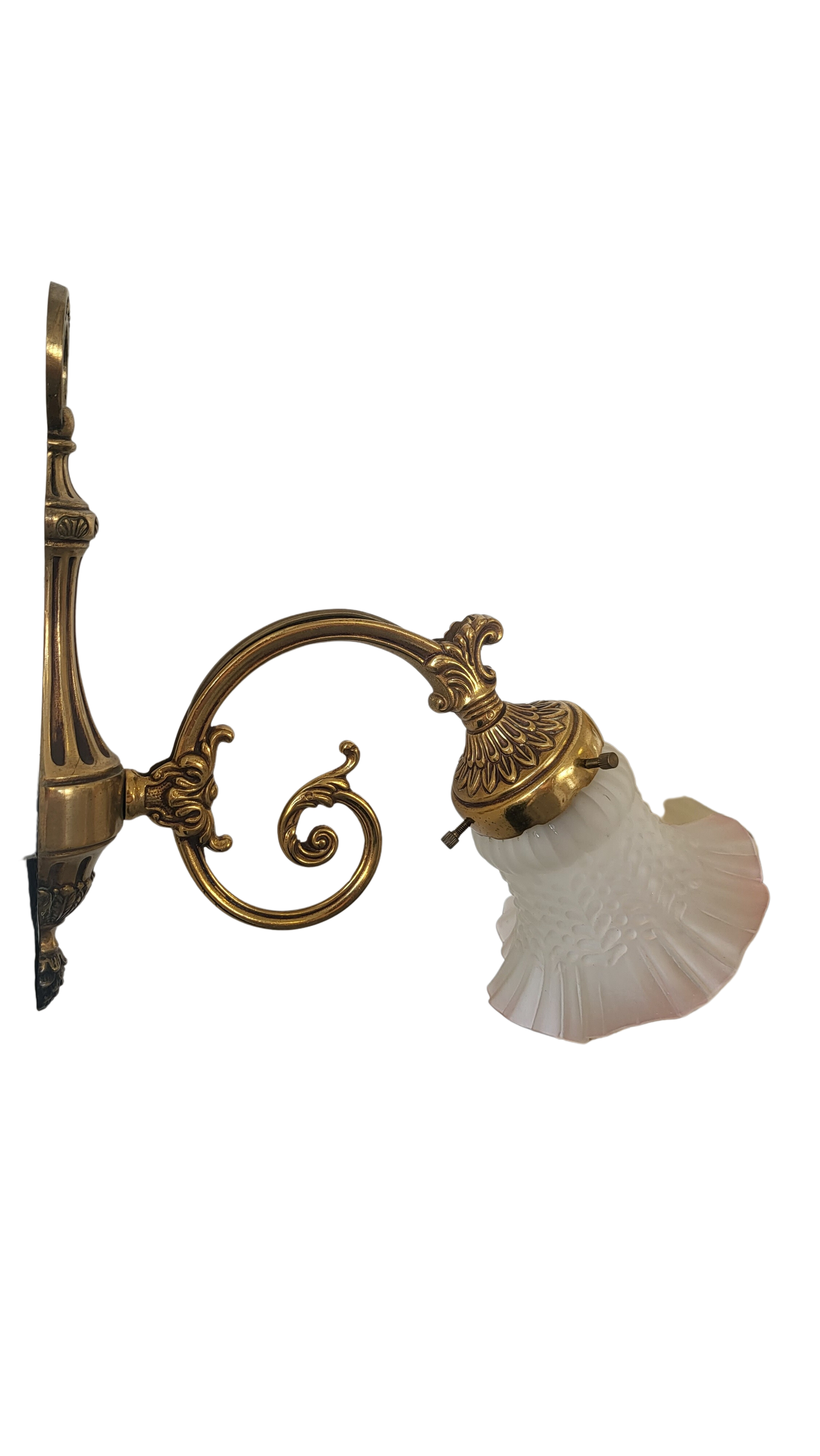 Bronze wall lamp and polished glass tulip