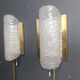 Pair of brass and glass wall lights by Fischer Leuchten, 1960s