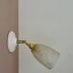 Vintage art deco tulip wall light in frosted glass, rose decorations