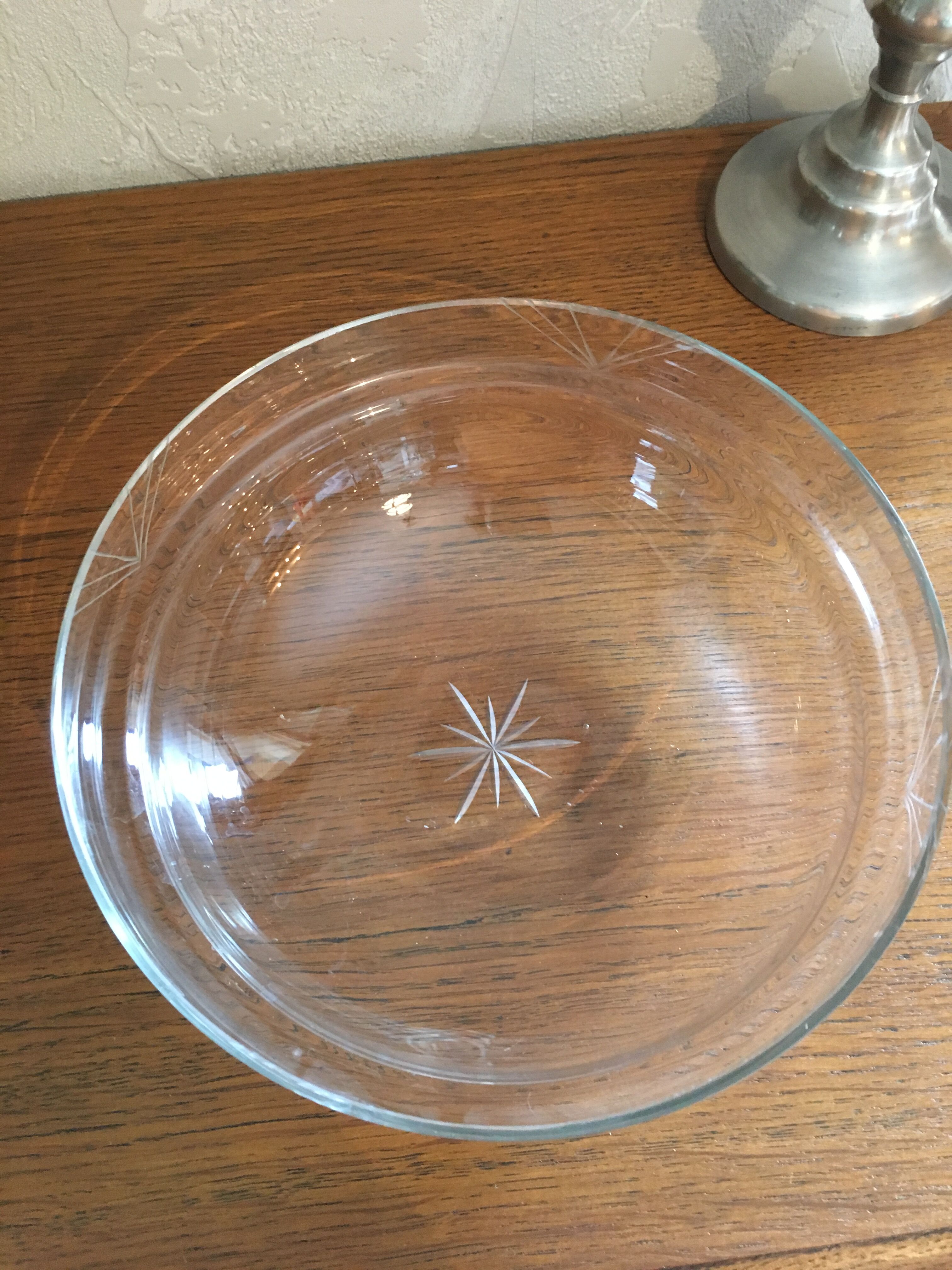 Old metal and glass compotier