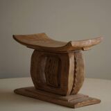 Ashanti stool, hand-carved hardwood stool from West Africa, Wabi Sabi, 20th century