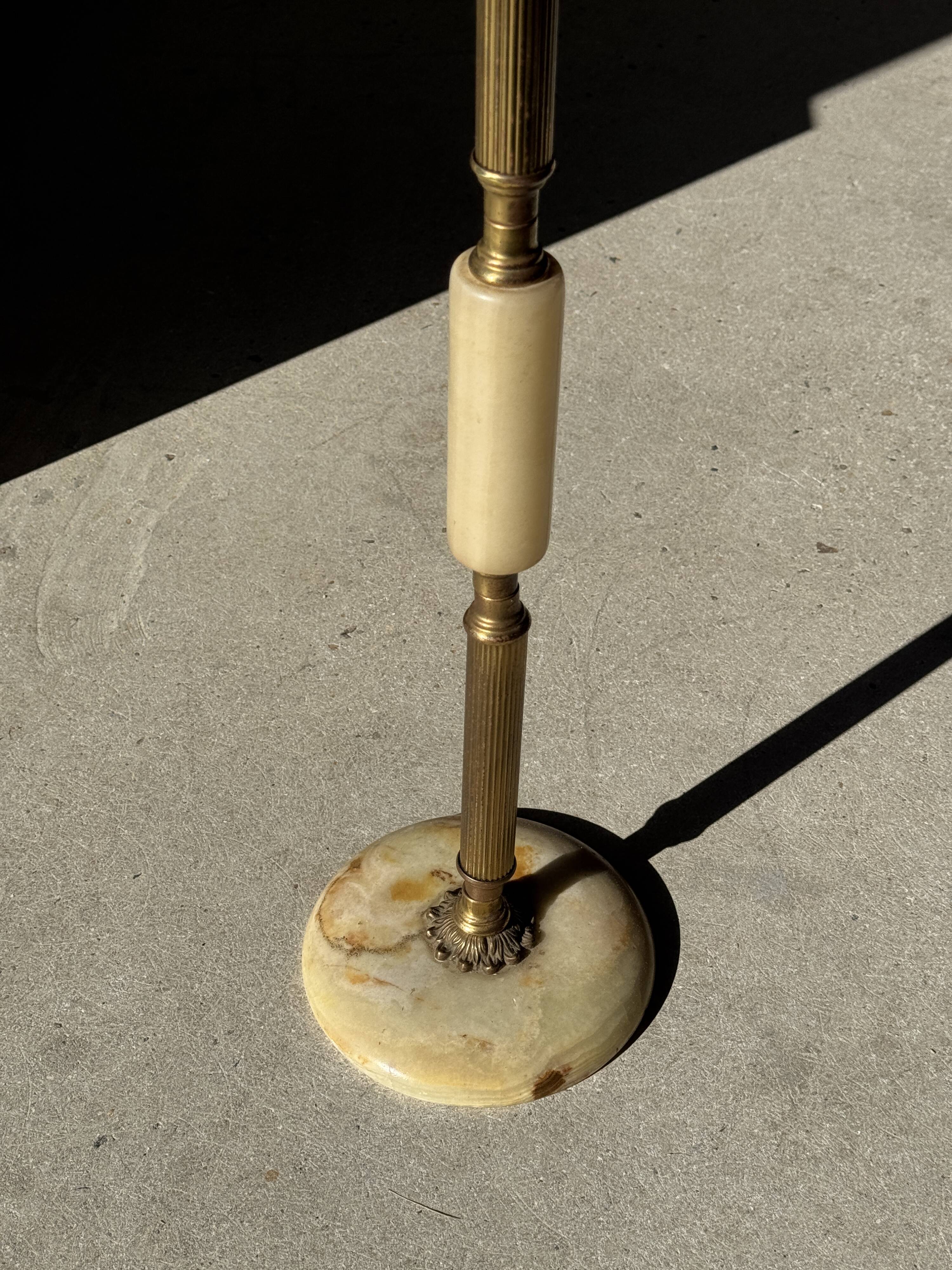 Marble and brass standing ashtray H74 D17