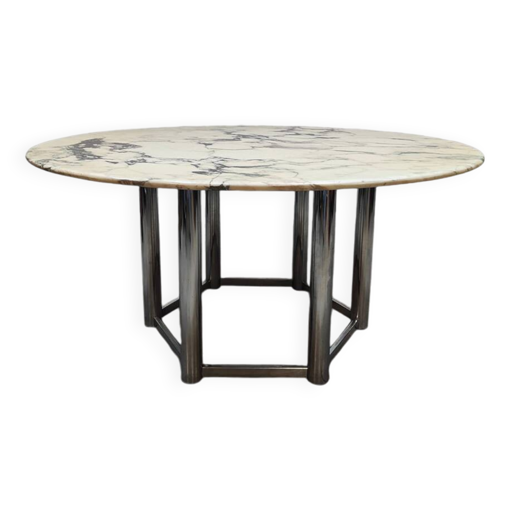 Vintage Italian carrara marble dining table 1970s