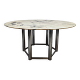 Vintage Italian carrara marble dining table 1970s