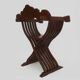 Vintage Savonarola chair with lion head, wood, Italy, 1950s