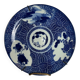 Japan, large white and blue porcelain plate from the 19th century.