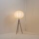 Vintage cocoon tripod floor lamp with brass details, 1960s