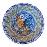 Grand lebrillo vintage en faïence espagnole Triana avec coq