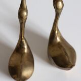 Pair of vintage brass swans