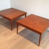 Pair of Scandinavian wooden sofa ends