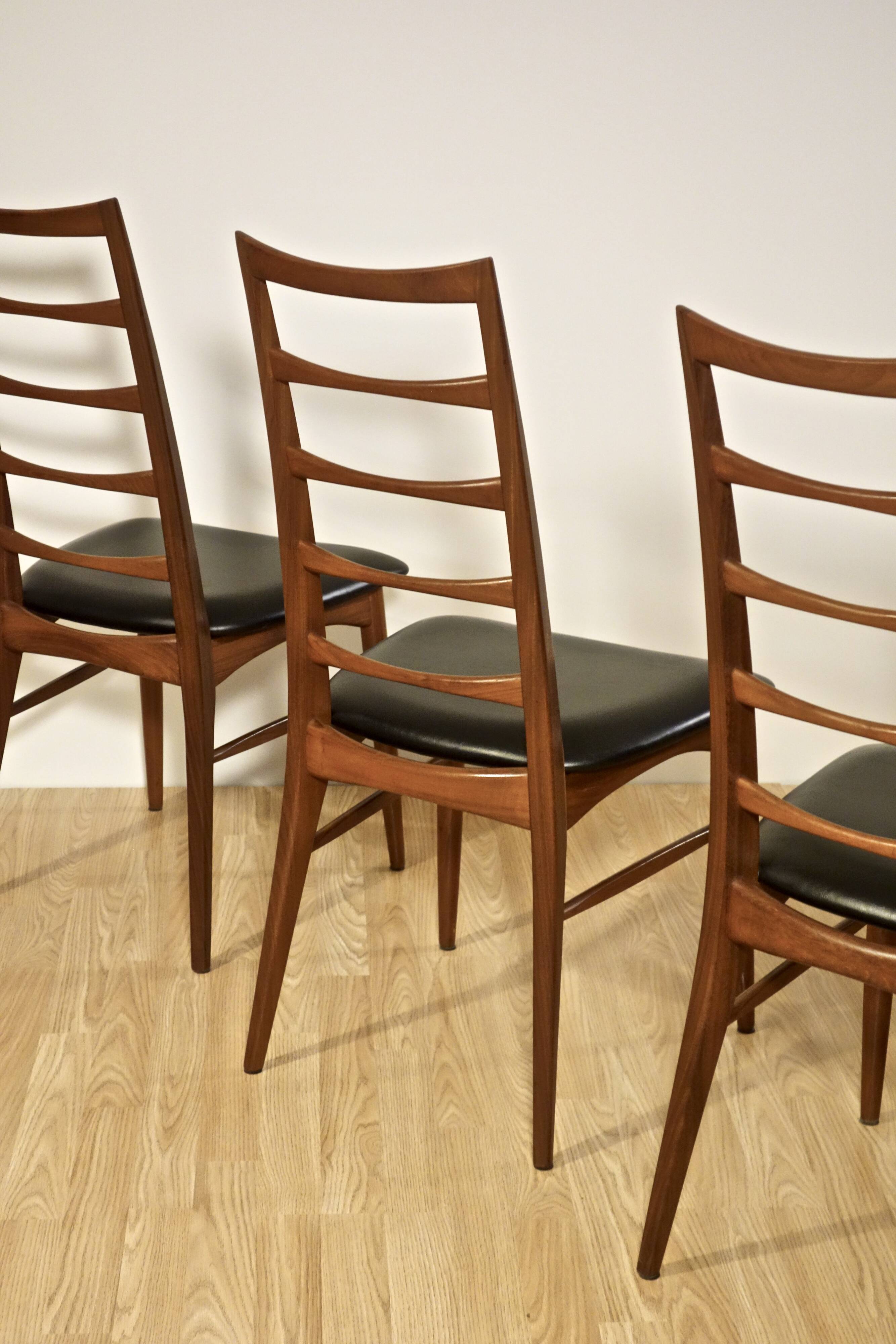 Series of 4 Lys chairs by Niels Koefoed, Denmark 1960's