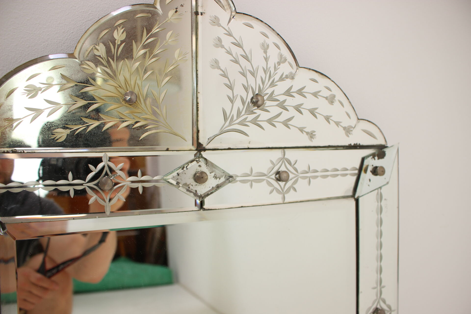 Mirror Czechoslovakia circa 1900 25x50cm
