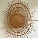 Miroir soleil en rotin 1970 design francais 65x84cm