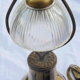 Lampe décor flammé de Jean Langlade en grès du Puisaye