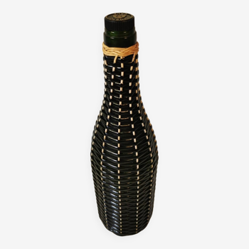 Vintage black and white braided Scoubidou bottle