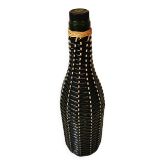 Vintage black and white braided Scoubidou bottle