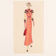 Art Déco Fashion Illustration V, Gouache on Paper, 123 x 58 cm