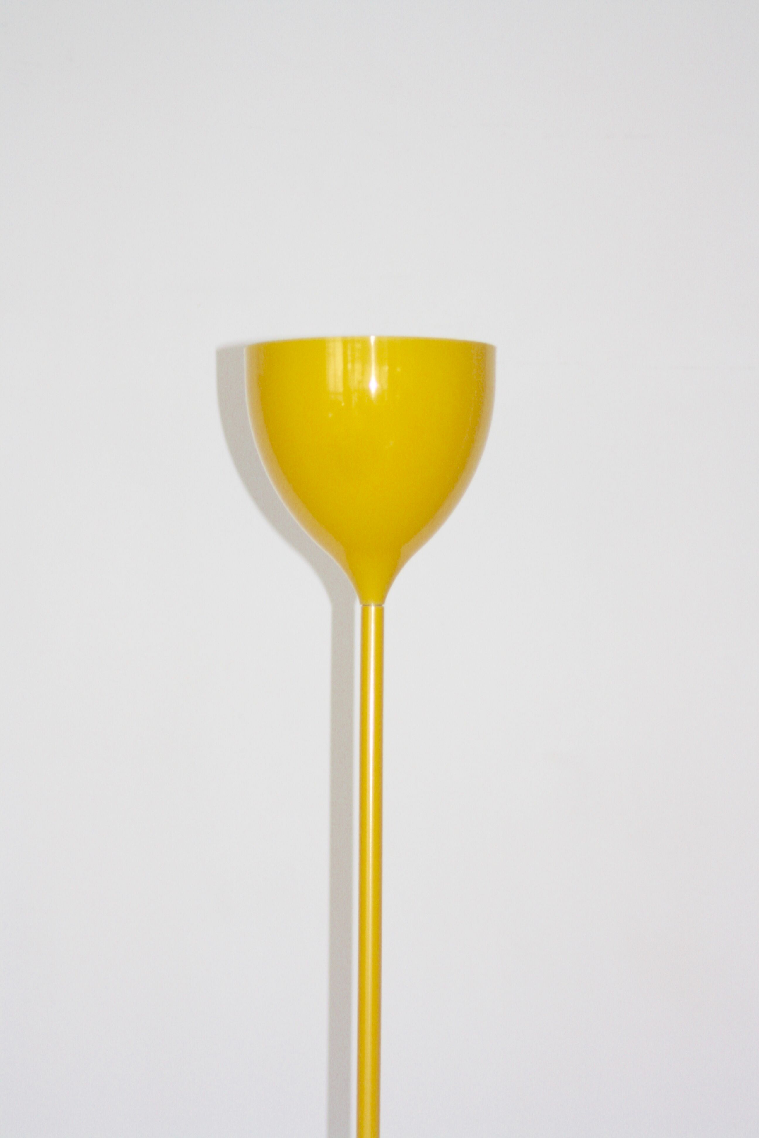 Yellow lacquered design floor lamp