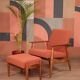 Fauteuil lounge et repose-pieds Vintage Terracota Boucle