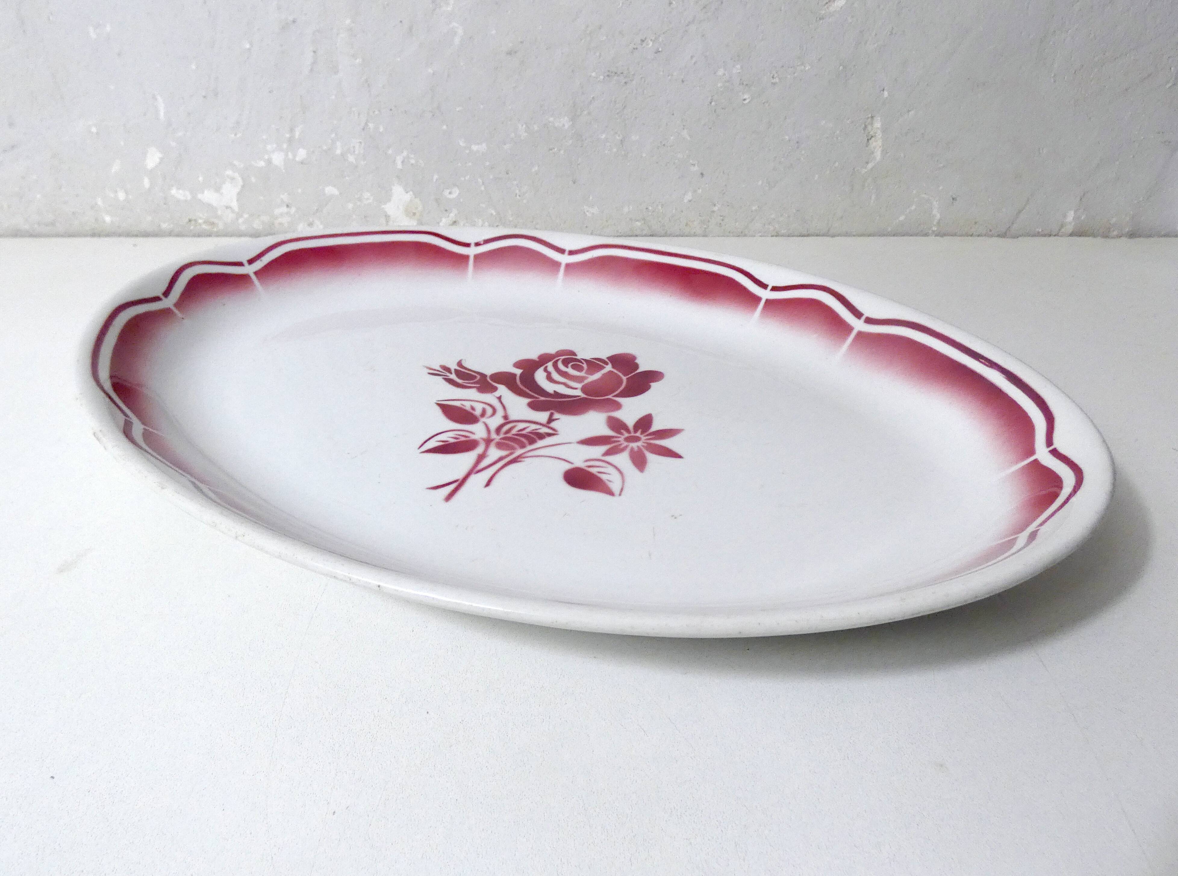 3 old FB Digoin earthenware dishes