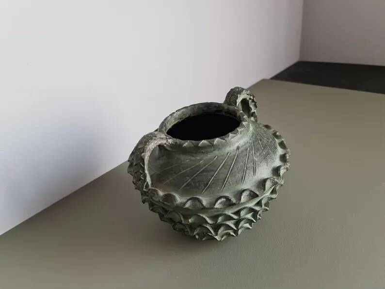 Brutalist vase from the 1960s, French pottery.