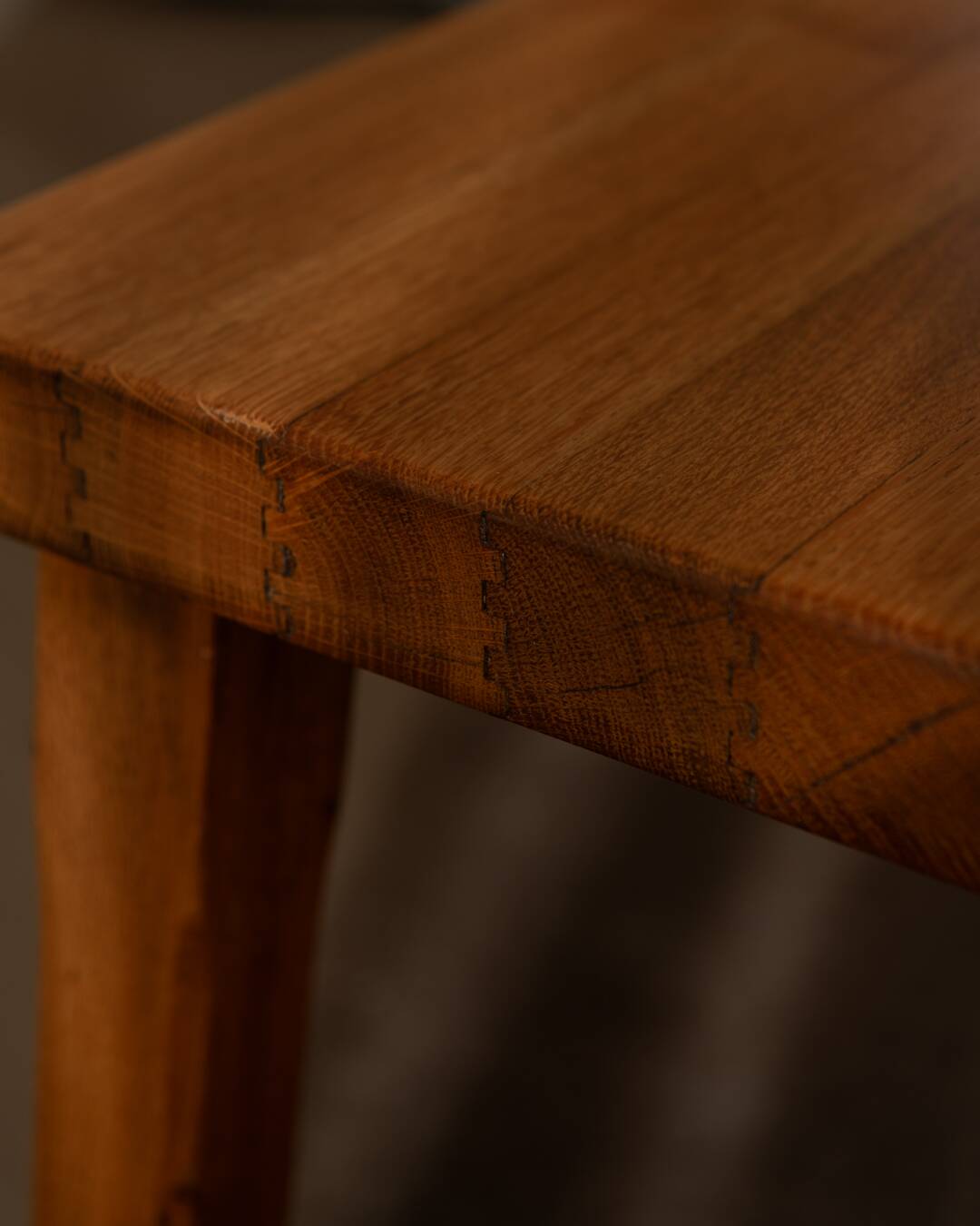 Brutalist Solid Oak Nesting Tables (Set of 3) – Dutch 1970s