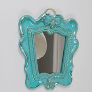 Art Deco wall mirror Theatre in terracotta by Gmundner Keramik, Austria, 1930s
