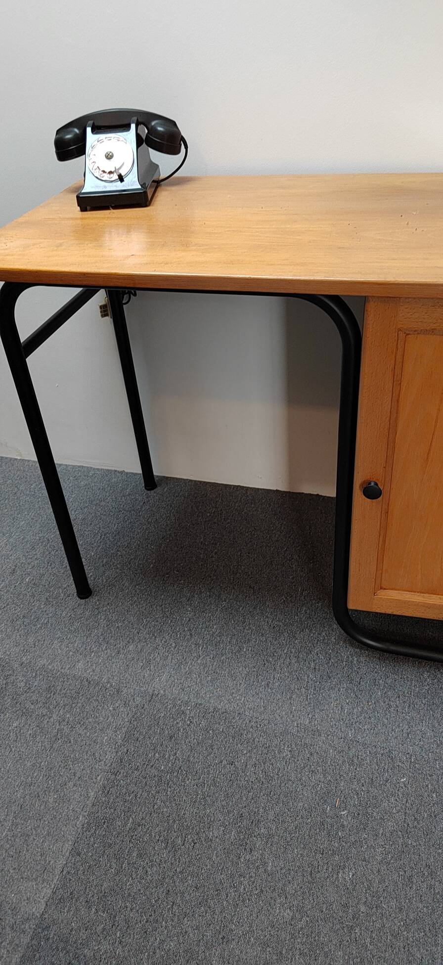Bureau bois massif vintage style Hitier