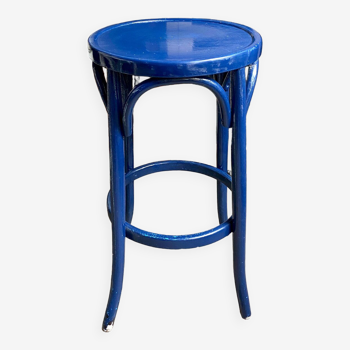 Tabouret de bar en hêtre cintré bleu marine