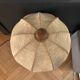 Grande lampe de salon pied bois et abat-jour à franges - Ref 1371