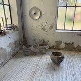 Trio of stone and cement planters, early 1900s