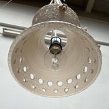 White ceramic pendant lamp in mid-century modern Danish style, 1960s.