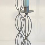 Geometric METAL CANDLE HOLDERS Patinated Gray