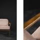 Pair of Mid-Century German Elegant Cherry Wood and Dusty Pink Fabric Armchairs