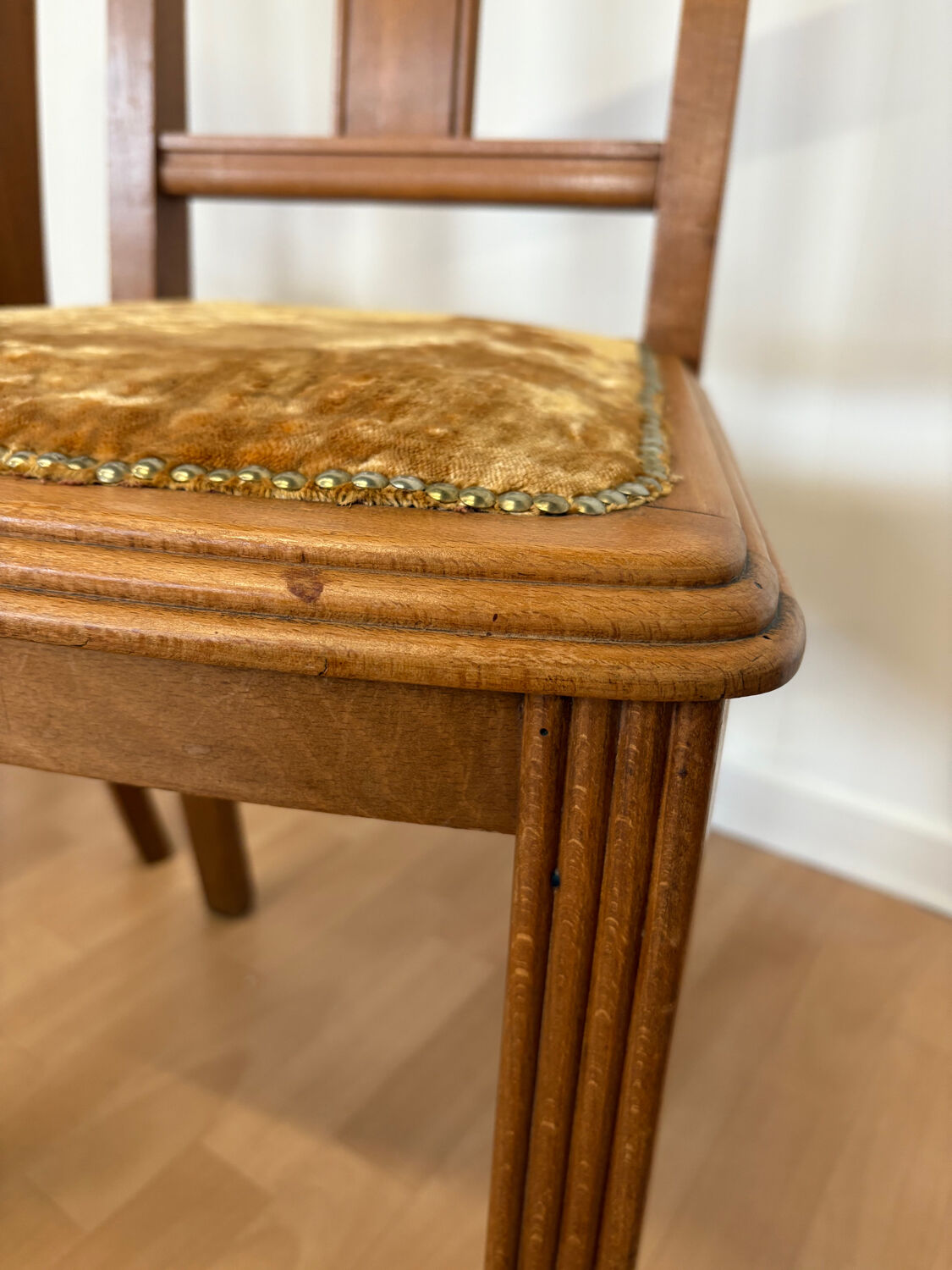 2 burgundy Art Deco chairs