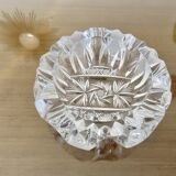 Impressive Bohemian crystal ashtray, crafted and engraved, 1950s.