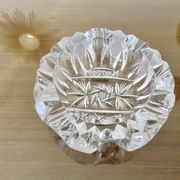 Impressive Bohemian crystal ashtray, crafted and engraved, 1950s.