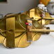 Pair of brass leaf wall lights from the 1970s.