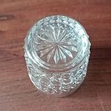 6 small vintage textured clear glasses