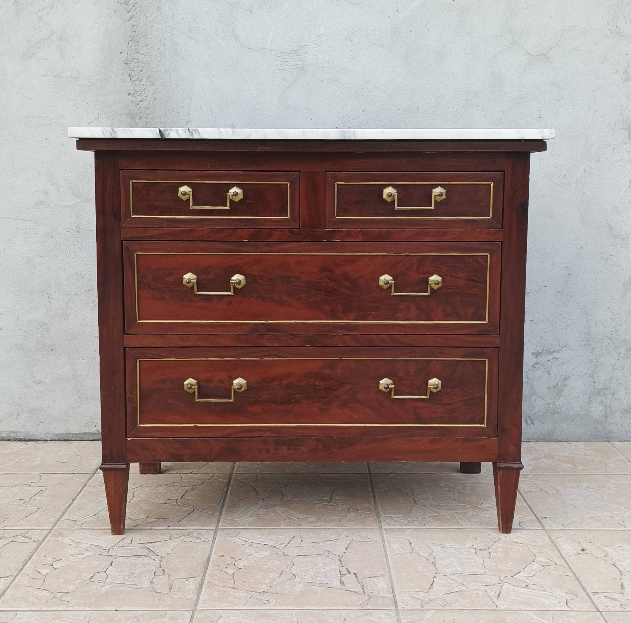 Louis XVI style mahogany chest of drawers