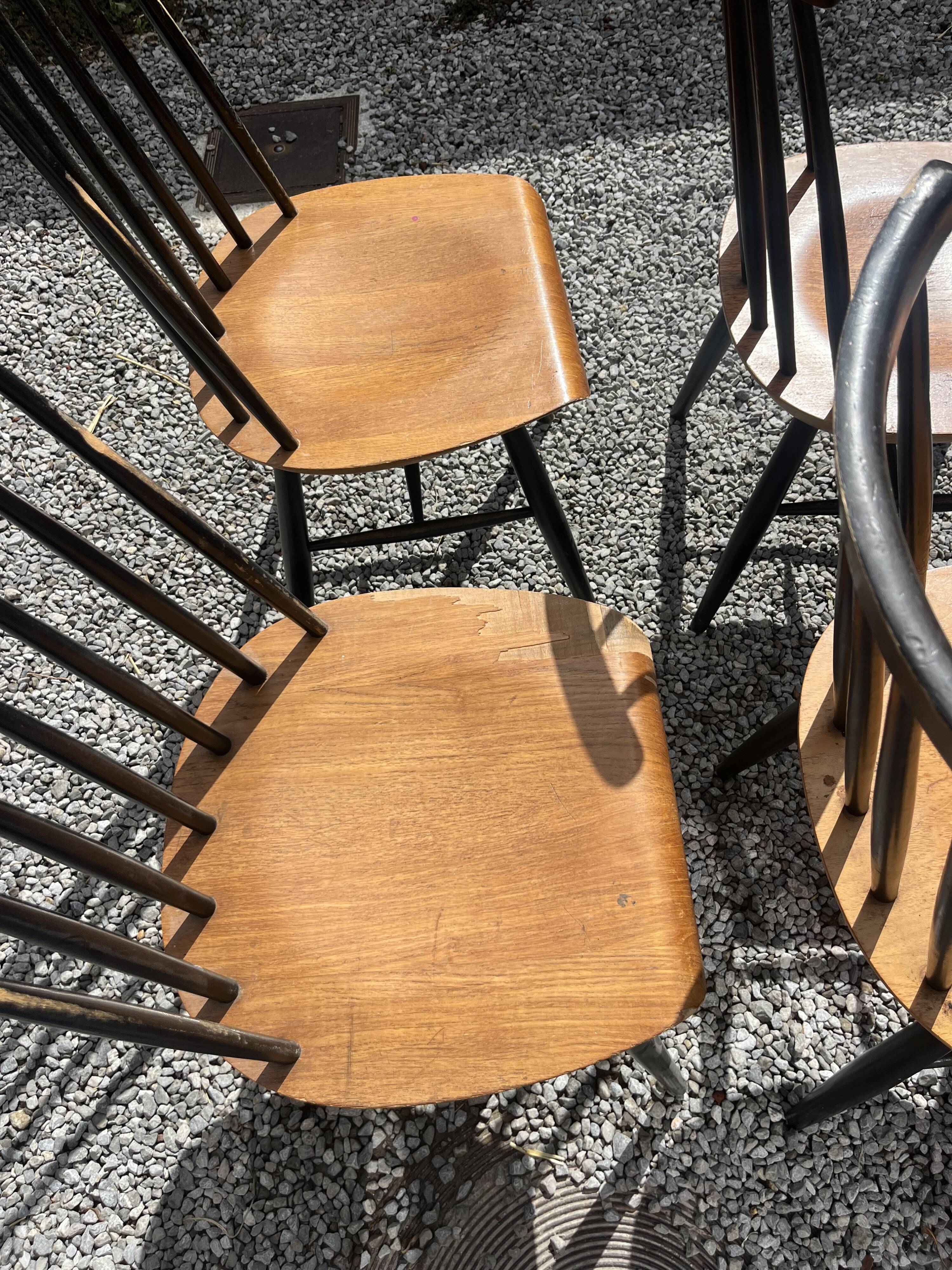 Set of 8 Fanett chairs by Ilmari Tapiovaara