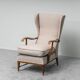 Fauteuil en tissu attribué à Paolo Buffa, style moderniste vintage des années 1950